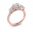 Vlora Three Stone, Halo Engagement Ring