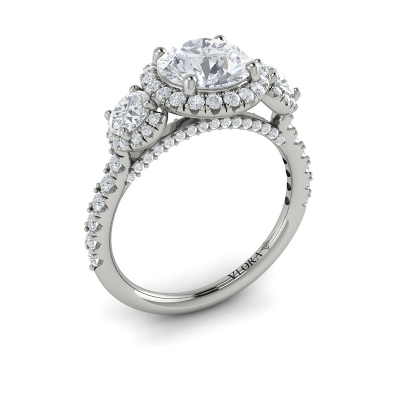 Triple Halo Round Engagement Ring