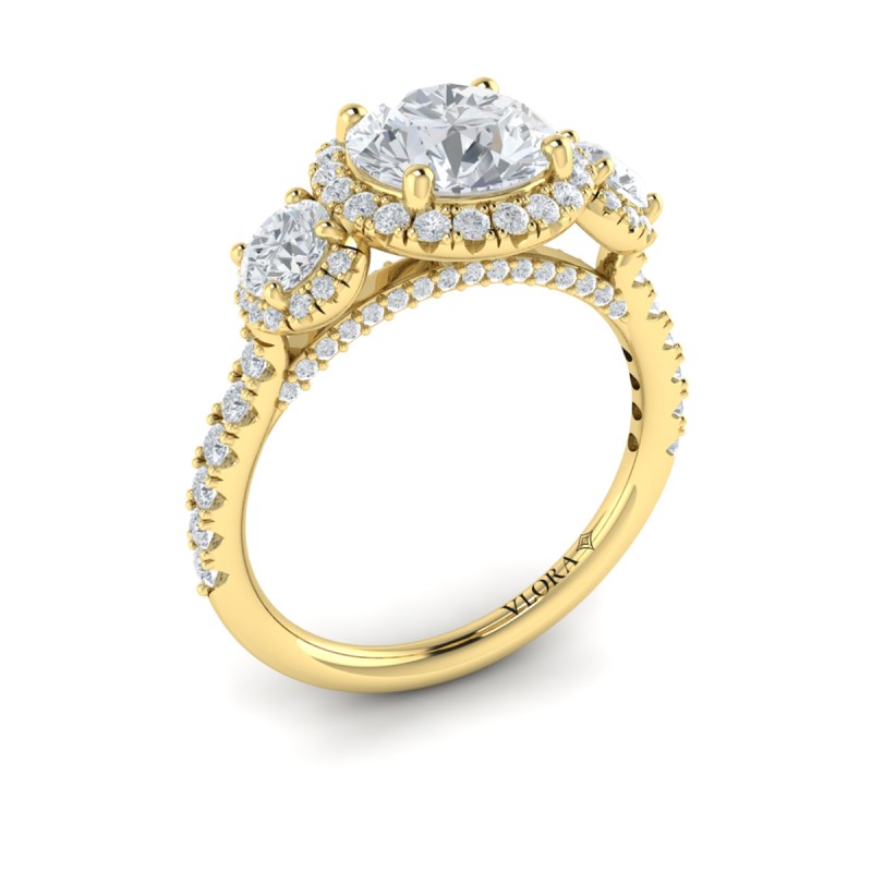 Triple Halo Round Engagement Ring