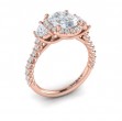 Vlora Three Stone, Halo Engagement Ring