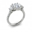 Vlora Three Stone, Halo Engagement Ring