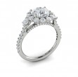 Vlora Three Stone, Halo Engagement Ring