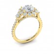 Vlora Three Stone, Halo Engagement Ring