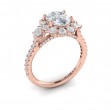 Vlora Three Stone, Halo Engagement Ring