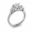 Vlora Three Stone, Halo Engagement Ring