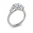 Vlora Three Stone, Halo Engagement Ring