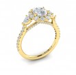 Vlora Three Stone, Halo Engagement Ring