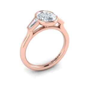 Vlora Three Stone, Bezel Engagement Ring