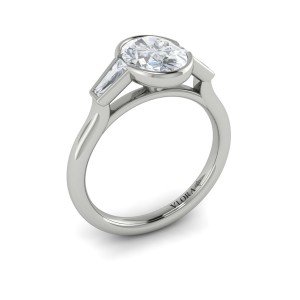 Vlora Three Stone, Bezel Engagement Ring
