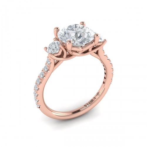 Woven Embrace Three Stone Engagement Ring