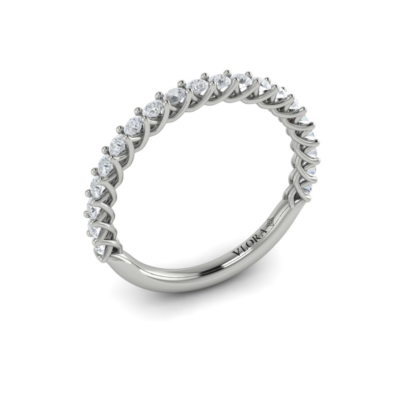 Matching Band for Interwoven Emerald Cut Three Stone Engagement Ring