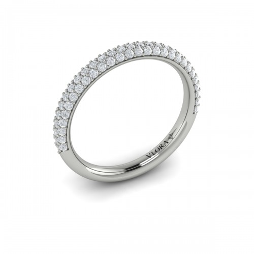 Matching Band for Shimmering Engagement Ring with Micropave Band