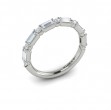 14K WHITE GOLD STRAIGHT BAND WITH .73CTTW ALTERNATING ROUND AND BAGUETTE VS CLARITY & FG COLOR