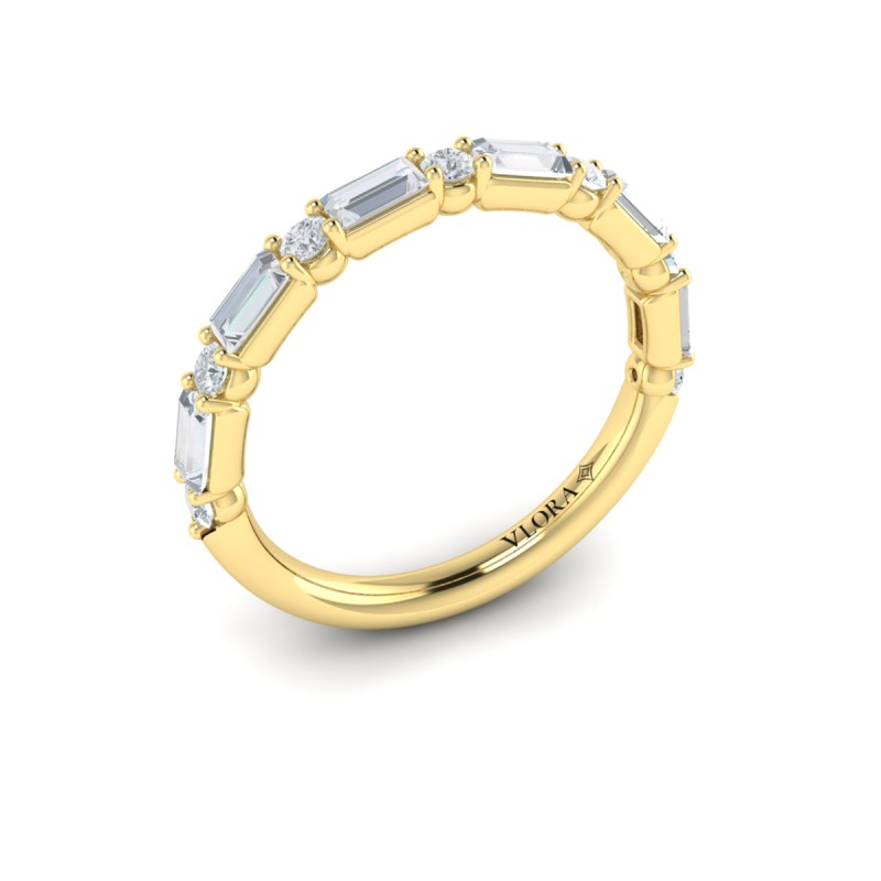 Matching Band for Daring Deco Emerald Cut Engagement Ring