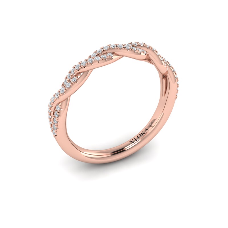 Matching Band for Twist Diamond Engagement Ring with Hidden Halo