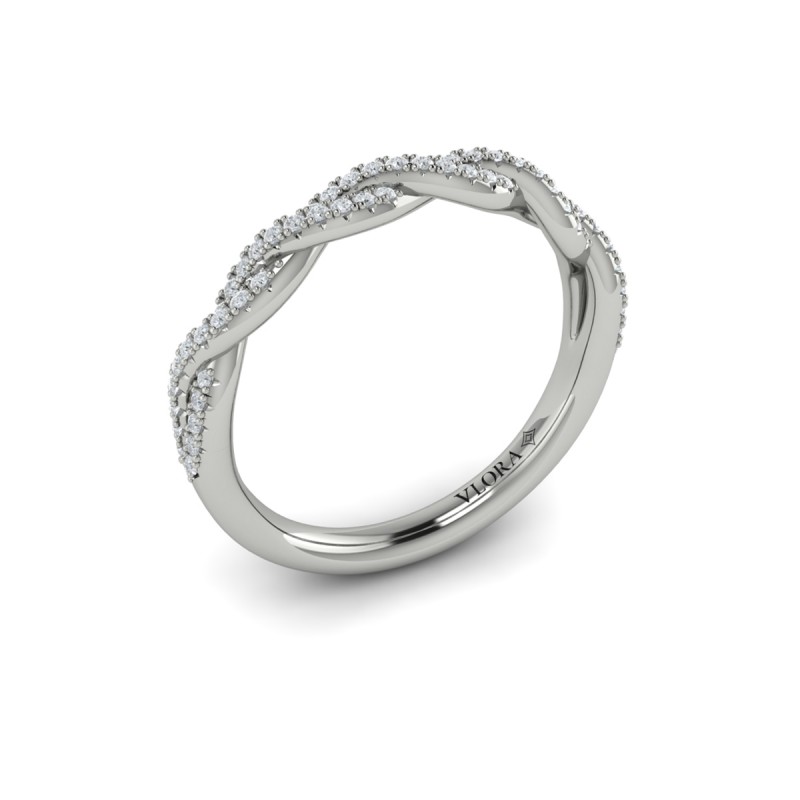 Matching Band for Twist Diamond Engagement Ring with Hidden Halo