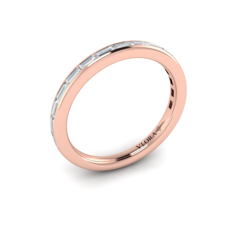 Matching Band for Modern Trio Oval Bezel Engagement Ring