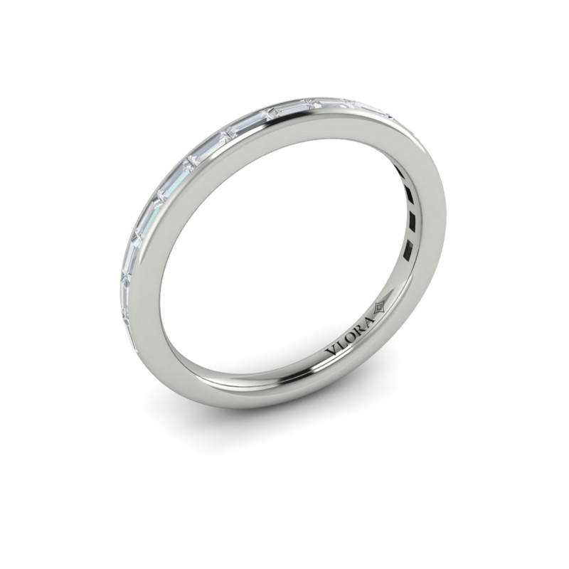 Matching Band for Modern Trio Oval Bezel Engagement Ring