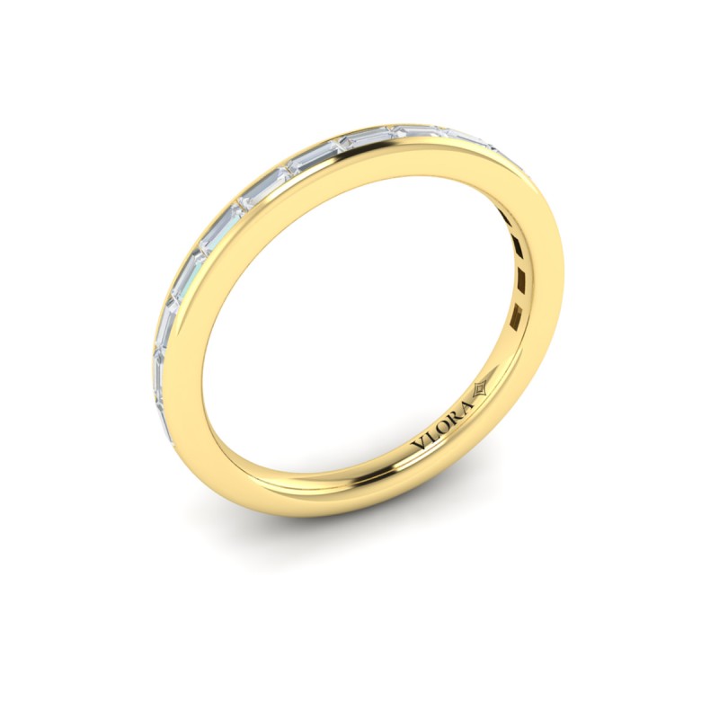 Matching Band for Modern Trio Oval Bezel Engagement Ring