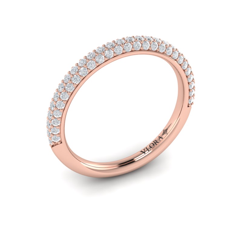 Matching Band for Shimmering Hidden Halo Engagement Ring with Micropave Band