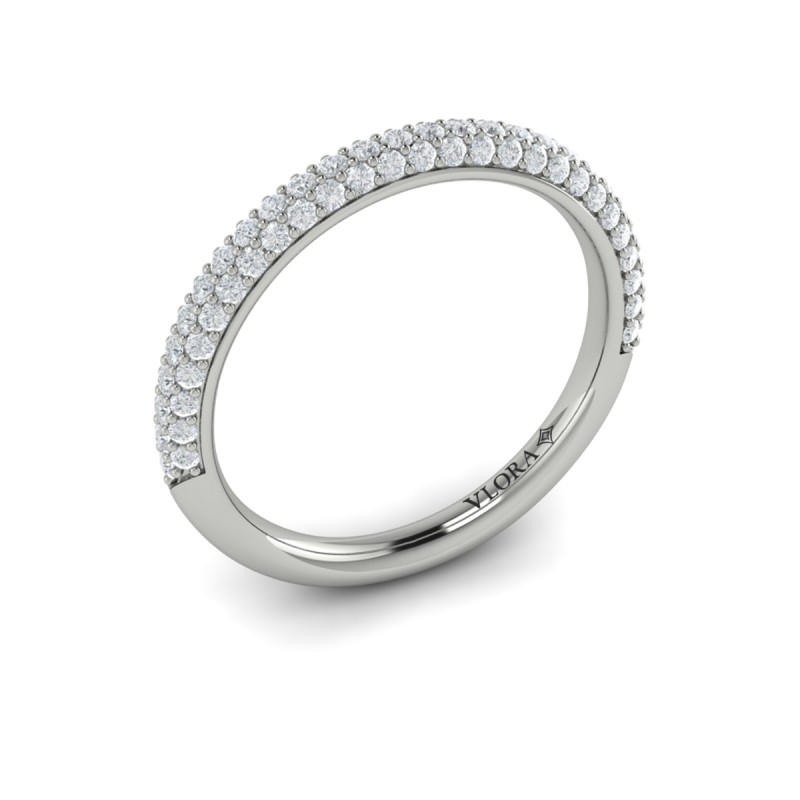 Matching Band for Shimmering Hidden Halo Engagement Ring with Micropave Band