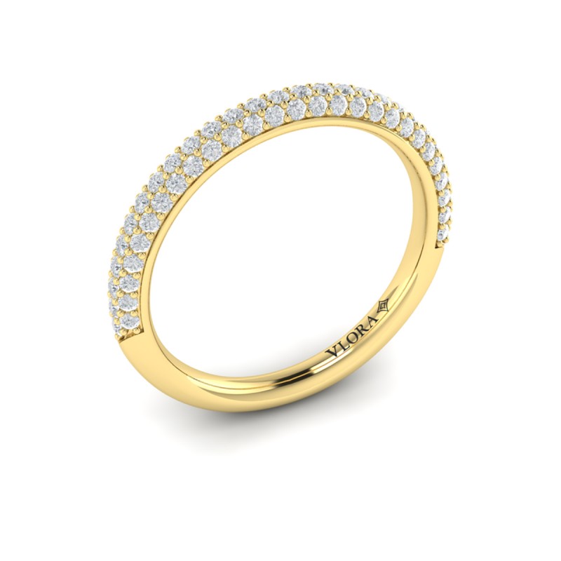Matching Band for Shimmering Hidden Halo Engagement Ring with Micropave Band