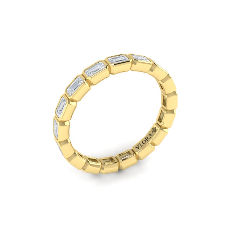 Bezel Set Emerald Cut Eternity Ring