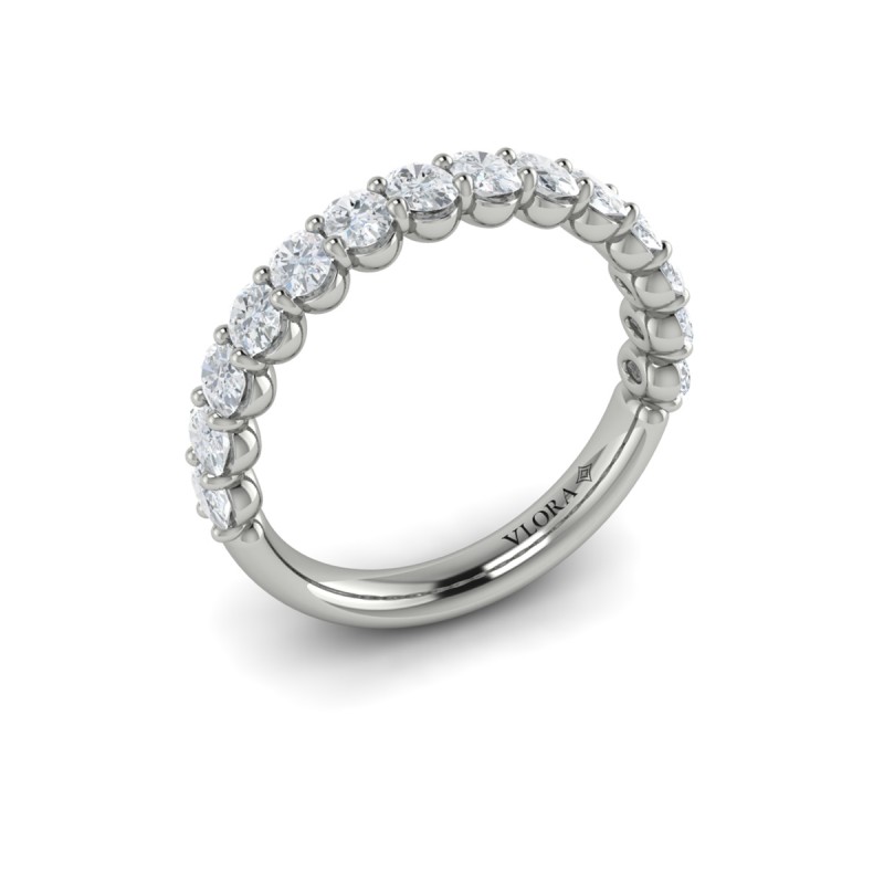 Elegant Oval Shared Prong Stackable Band