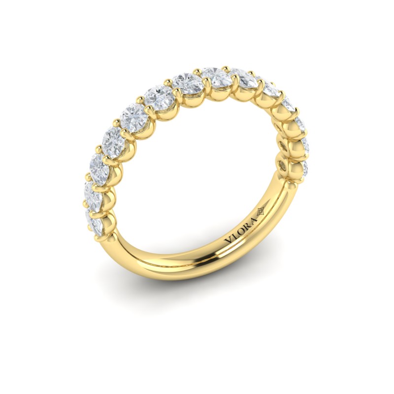 Elegant Oval Shared Prong Stackable Band