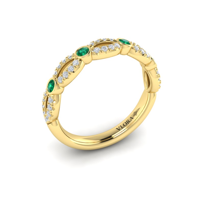 Diamond and Emerald Cascade Band