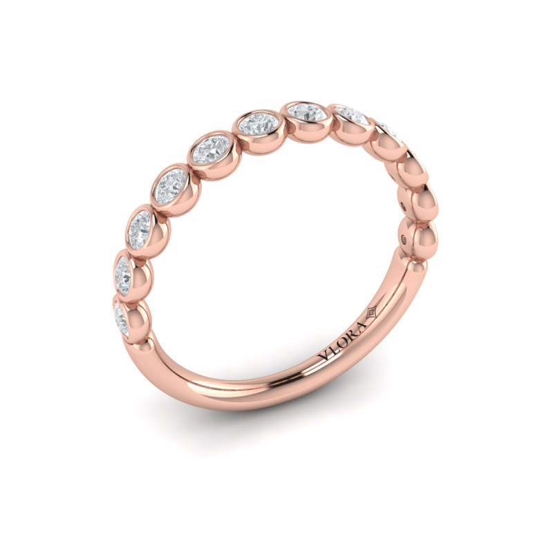 Slim Bezel-Set Stackable Band