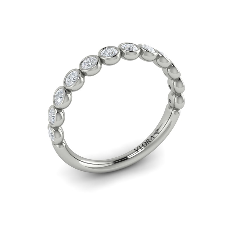 Slim Bezel-Set Stackable Band
