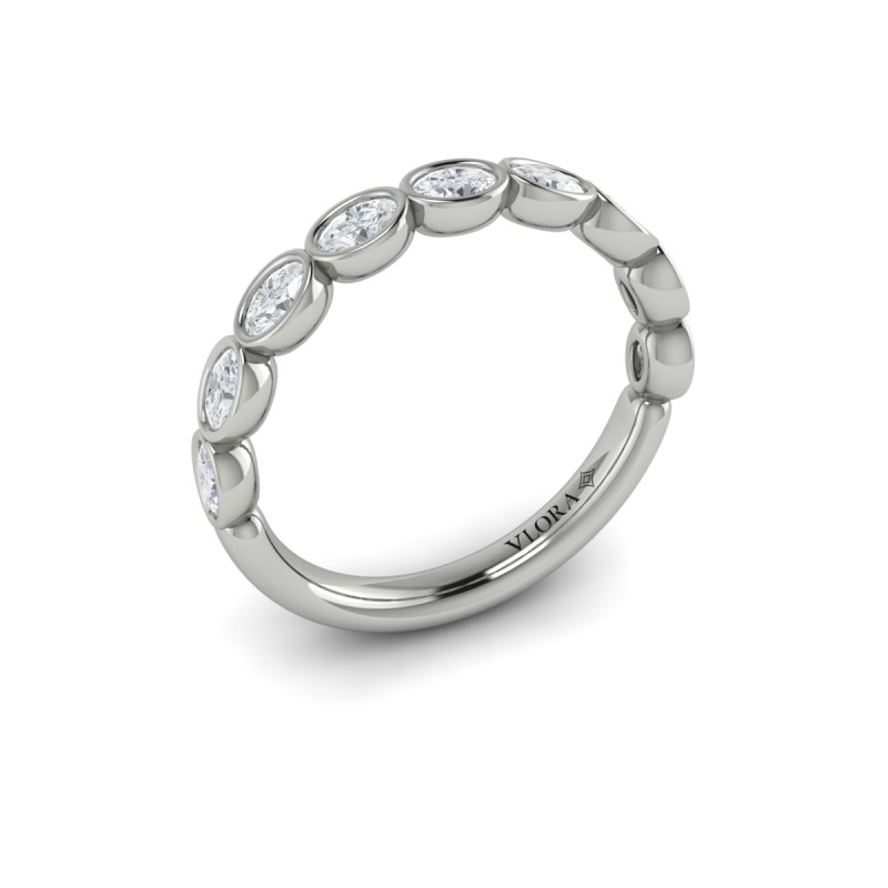 Bezel-Set Oval Stackable Band