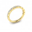 Bezel-Set Emerald Cut Stackable Band