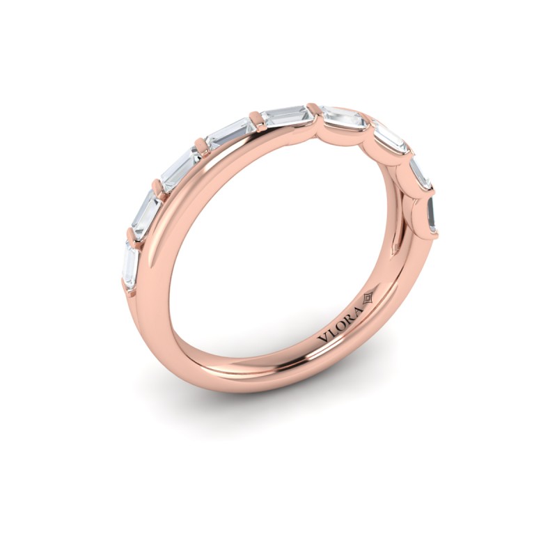 Crossed Baguette Stackable Band