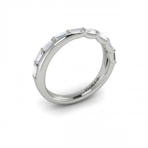 Crossed Baguette Stackable Band