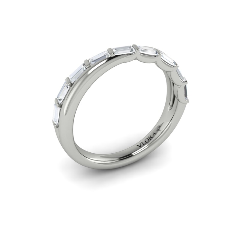 Crossed Baguette Stackable Band