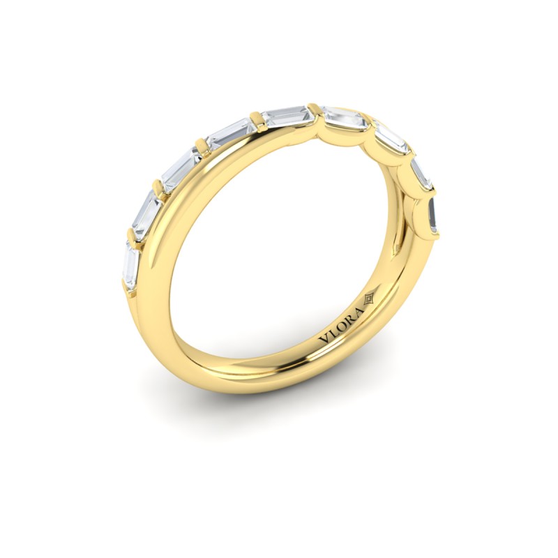 Crossed Baguette Stackable Band