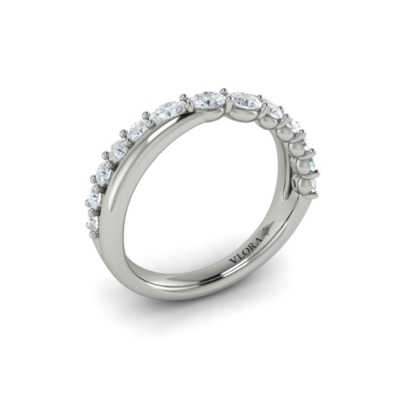 Crossed Oval Stackable Band