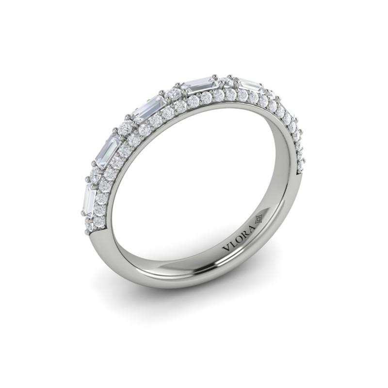 Baguette Domed Stackable Band
