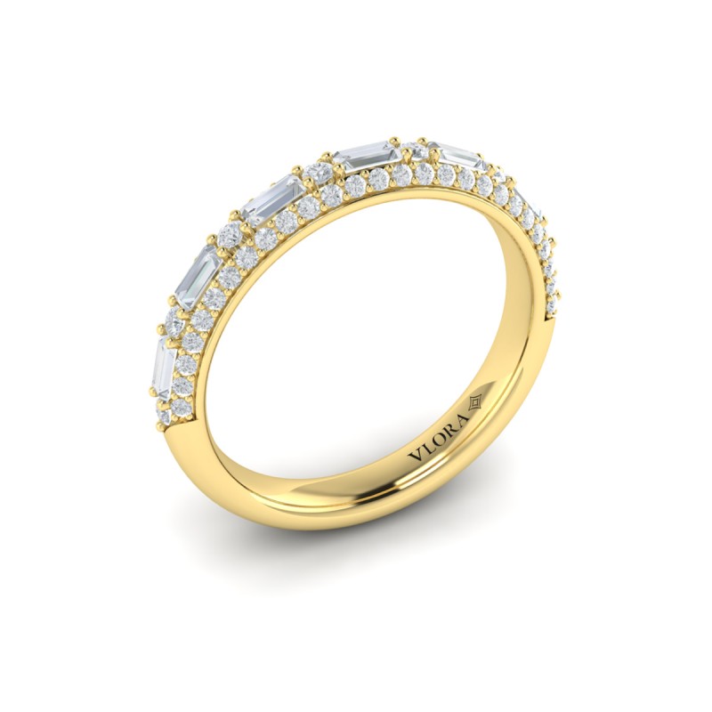 Baguette Domed Stackable Band