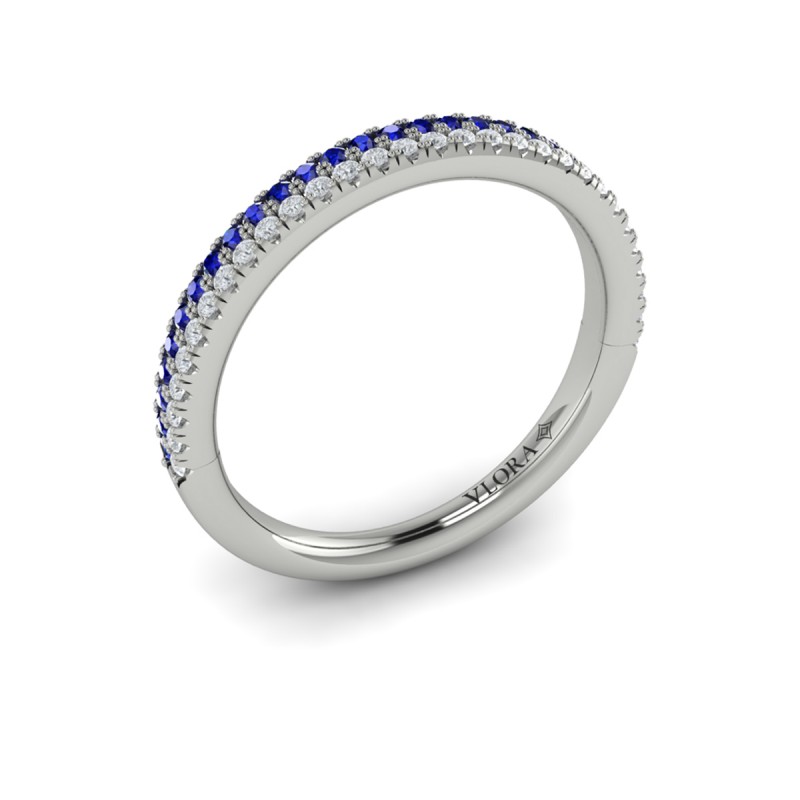 Slim Sapphire and Diamond Band