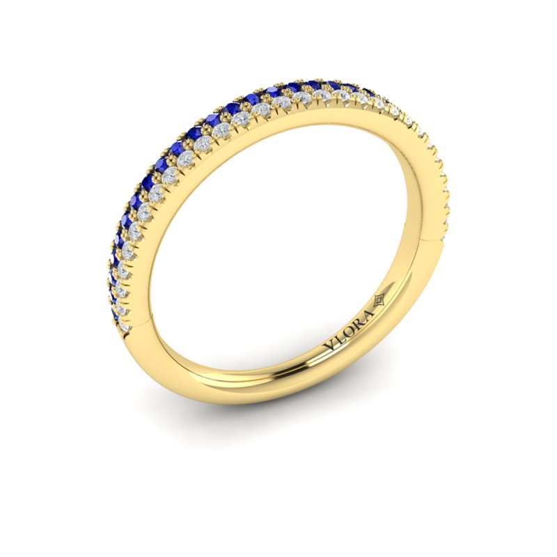 Slim Sapphire and Diamond Band
