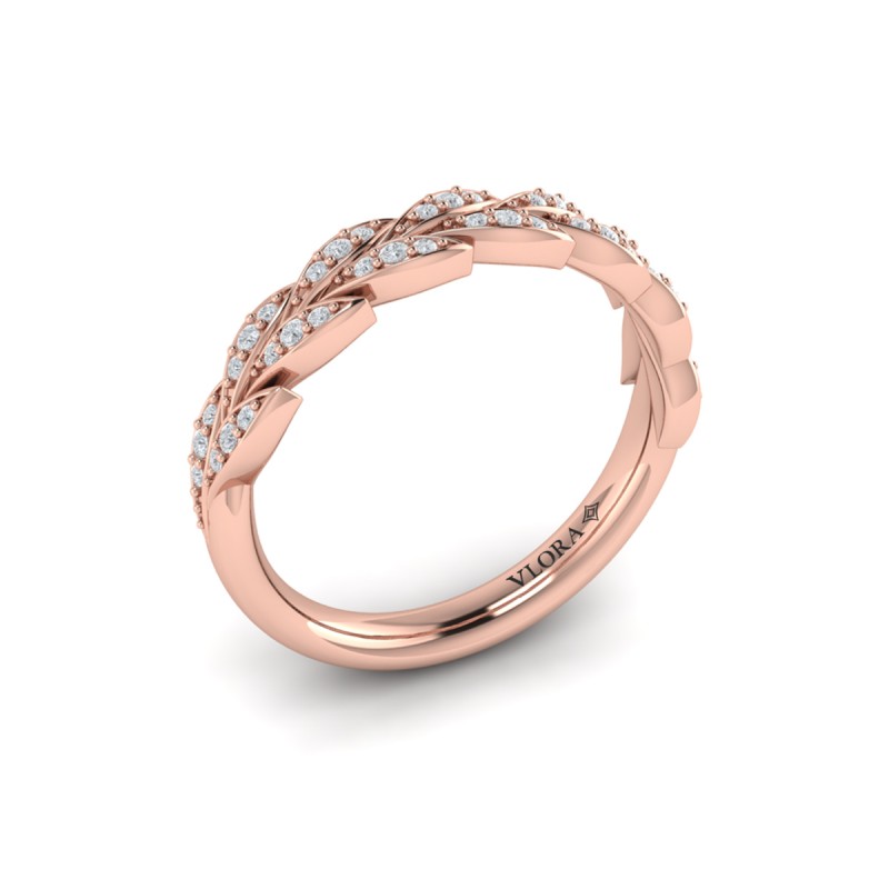 Pave Wheat Stackable Band