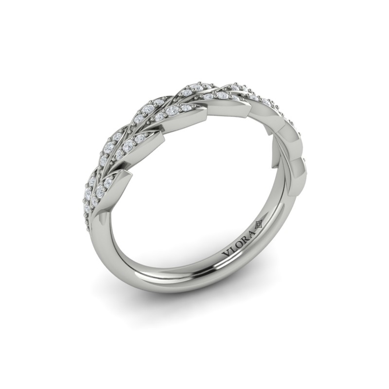Pave Wheat Stackable Band