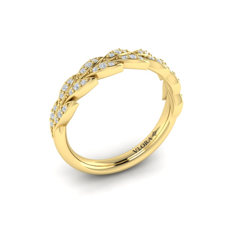Pave Wheat Stackable Band
