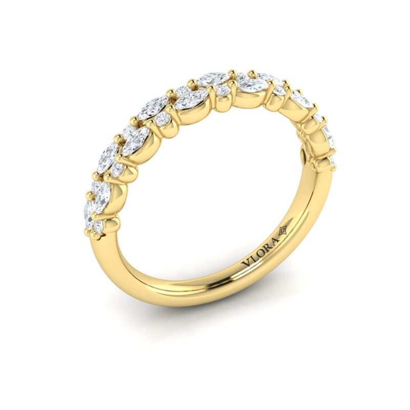 Marquise and Round Stackable Band