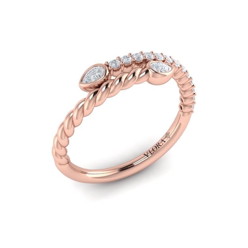 Beaded Bypass Stackable Ring