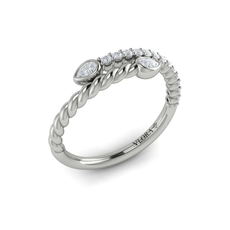 Beaded Bypass Stackable Ring