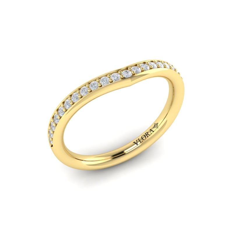 Diamond Contour Wedding Band